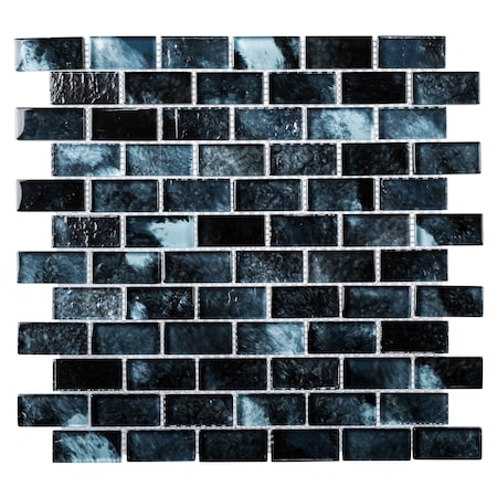 Andova Tiles SAMPLE-Bluz Cerulean 1 in. x 2 in. Glass Mosaic Wall Tile SAM-ANDBLU967